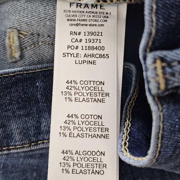 Frame Denim Ali High Rise Cigarette Blue Skinny Jeans 25 Preowned - Picture 9 of 9